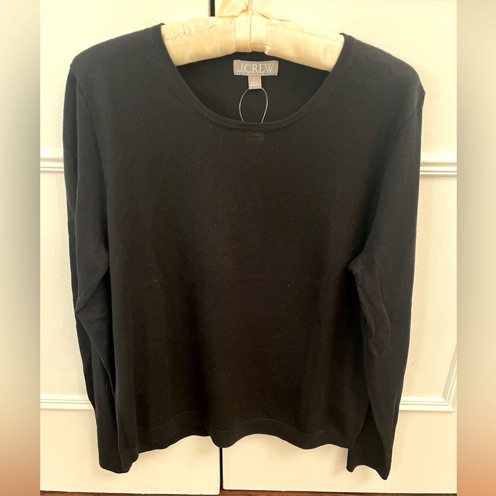 J. Crew Halle Crewneck Sweater - Black Large